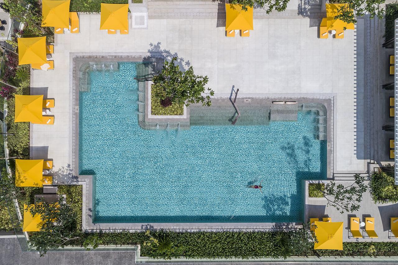 Shangri-La Colombo Eksteriør bilde Aerial view of the pool at the hotel